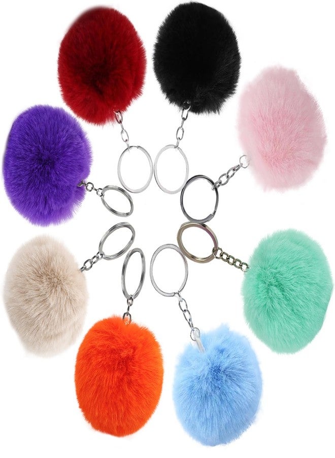 Cxtiy 8-Pack Fluffy Keychains for Women Girl - Soft Cute Bag Charms for kids, Purse Accessories, Car Keychain, Backpack & Jeans Decor (8 Colors) - Image 1